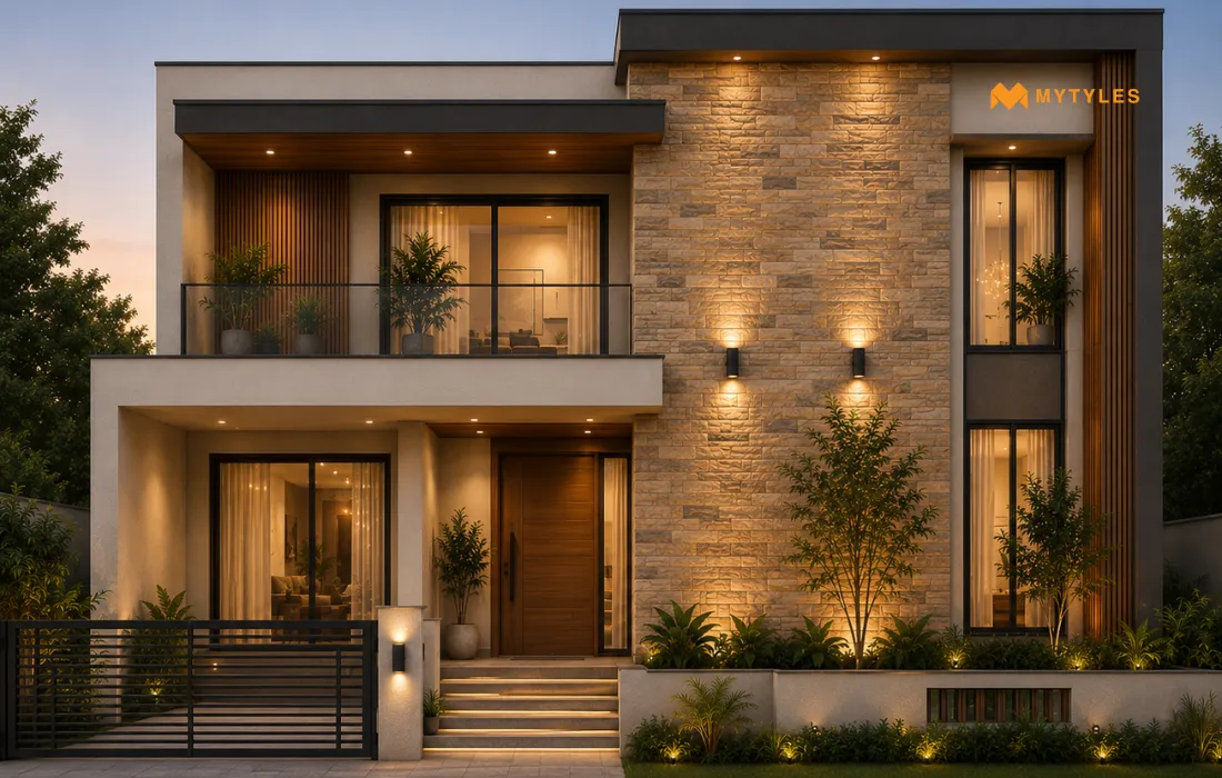Natural Stone Cladding in Exterior of the house